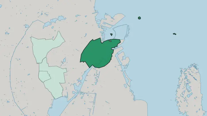 Map of Indre By in Copenhagen