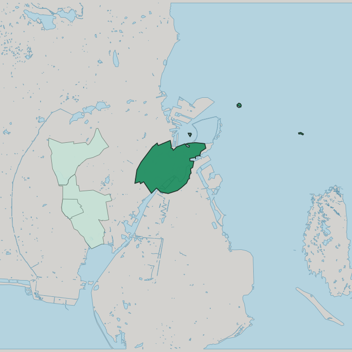 Map showing Indre By — In Copenhagen