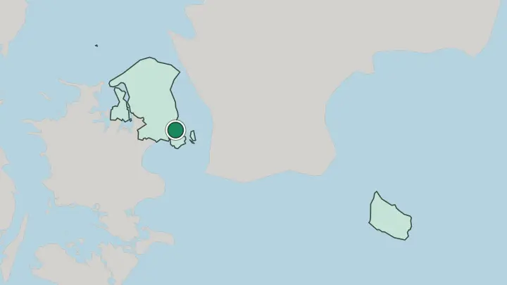 Map of Copenhagen in Denmark