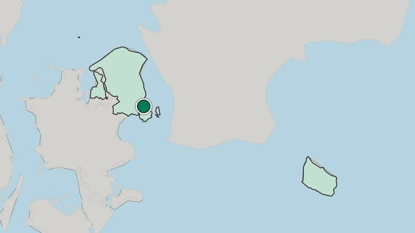 Map of Copenhagen in Denmark