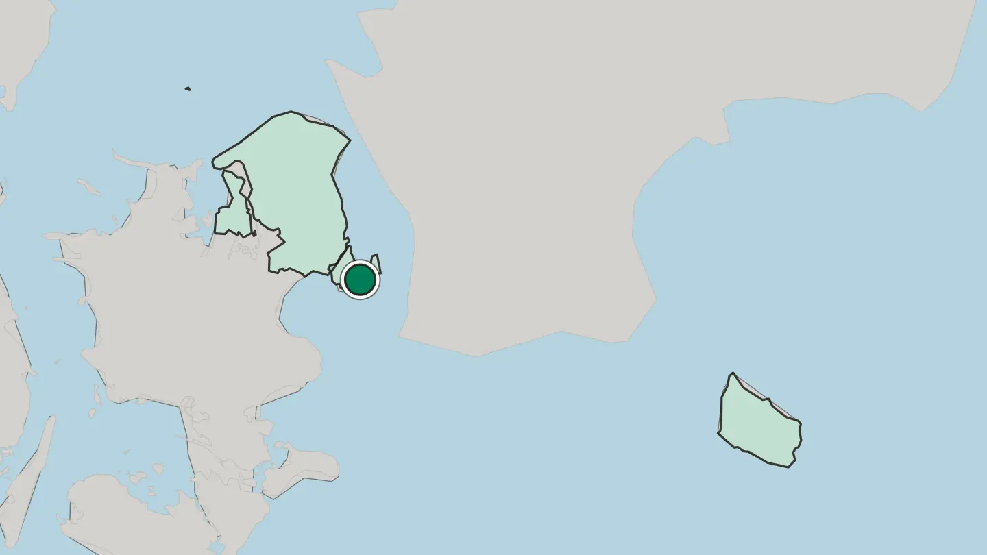 Map of Dragør in Denmark