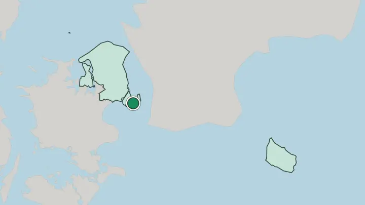 Map of Dragør in Denmark