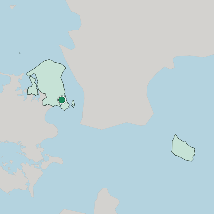 Map showing Frederiksberg — In Capital Region of Denmark