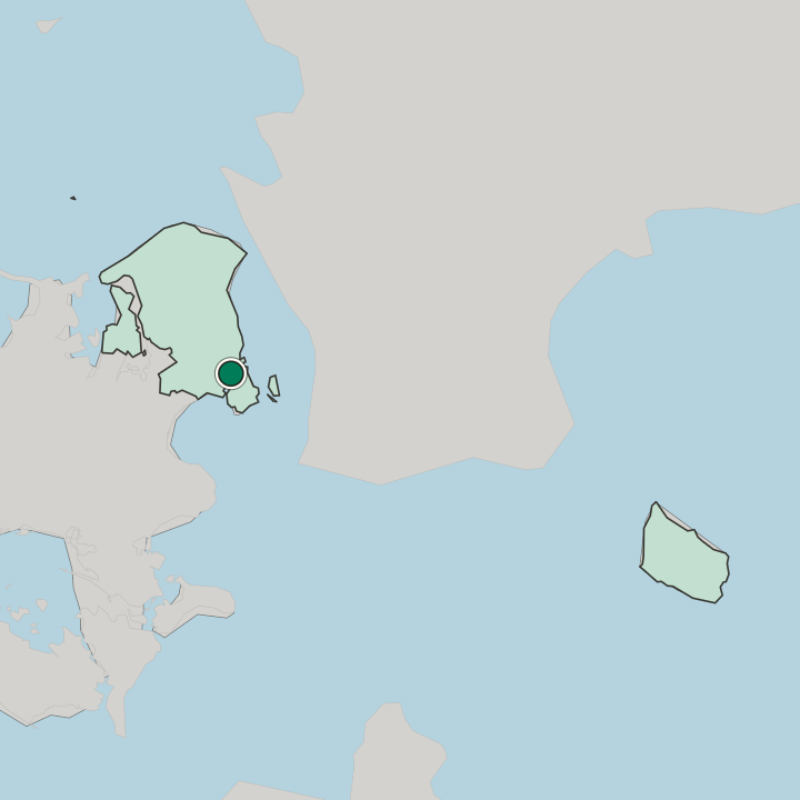 Map showing Frederiksberg — In Region Hovedstaden