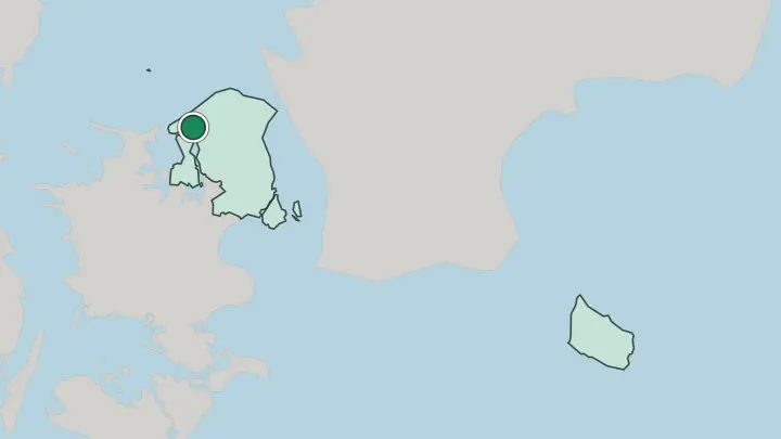 Map of Frederiksværk in Denmark