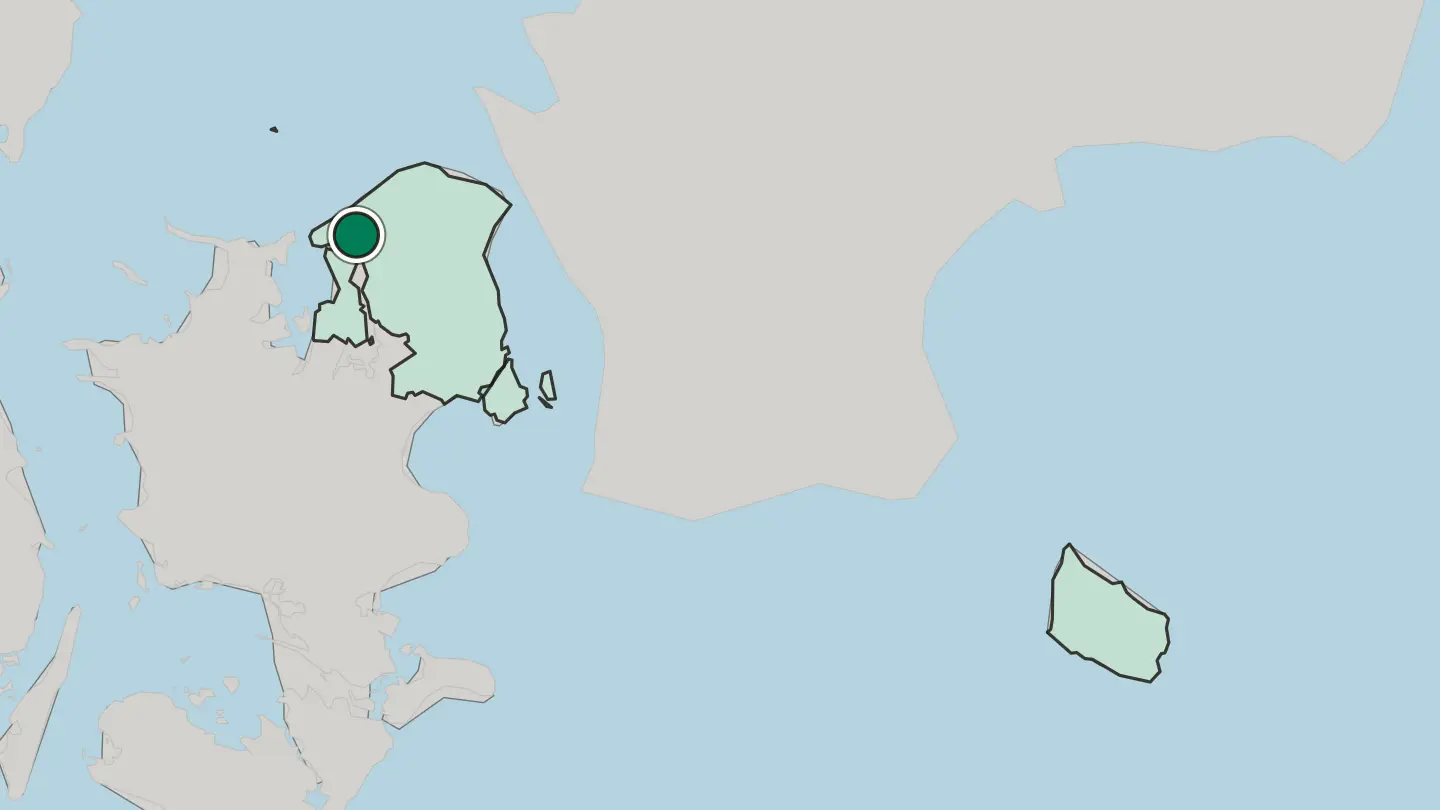Map of Frederiksværk in Denmark