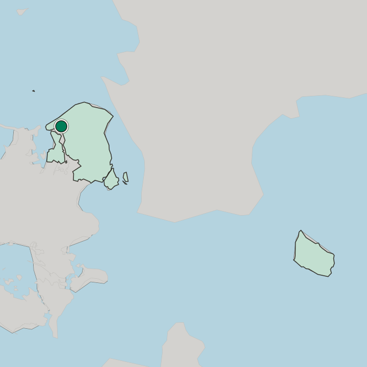 Map showing Frederiksværk — In Region Hovedstaden