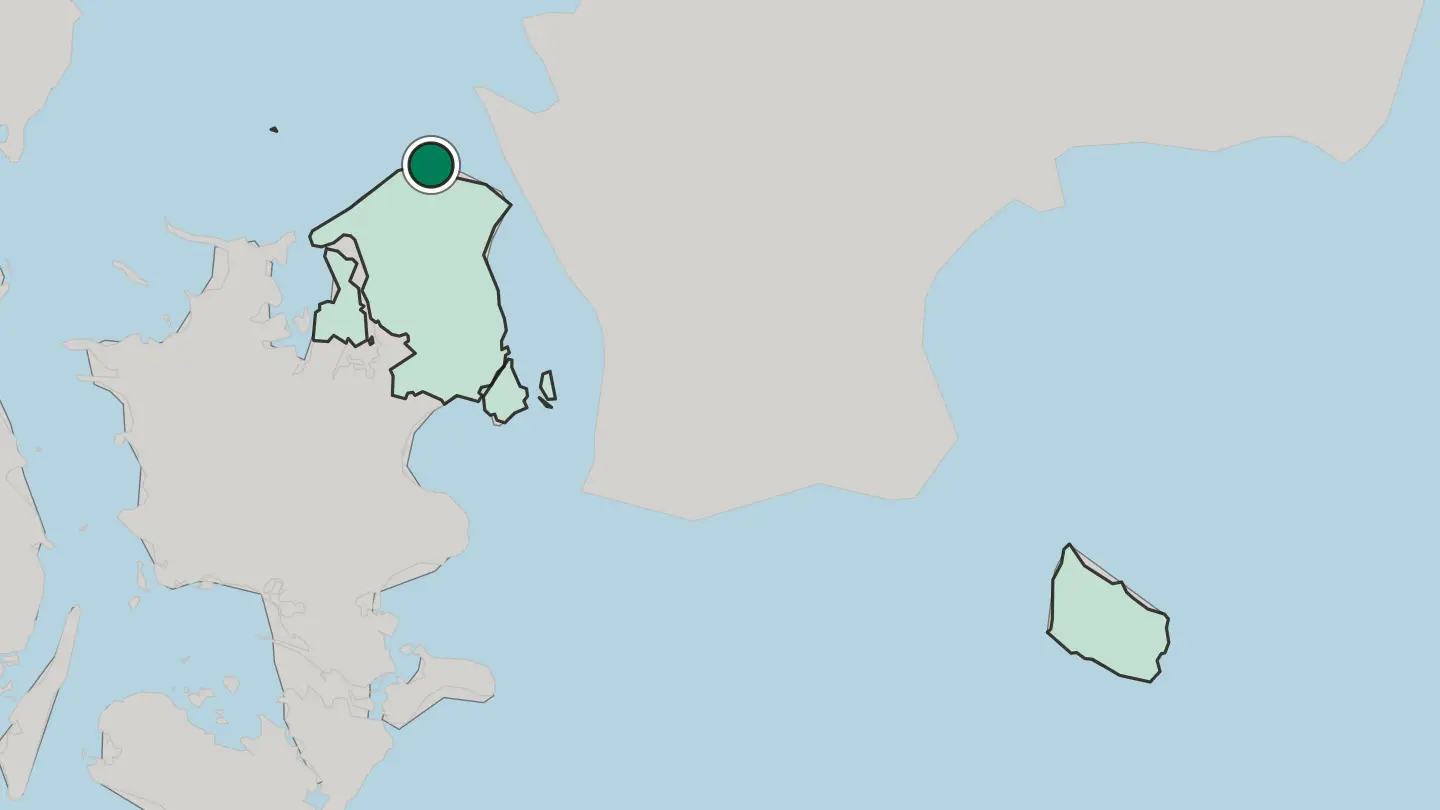 Map of Gilleleje in Denmark