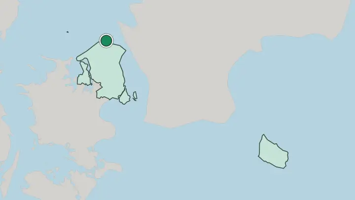 Map of Gilleleje in Denmark