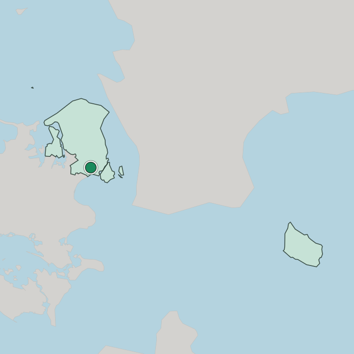 Map showing Glostrup — In Capital Region of Denmark