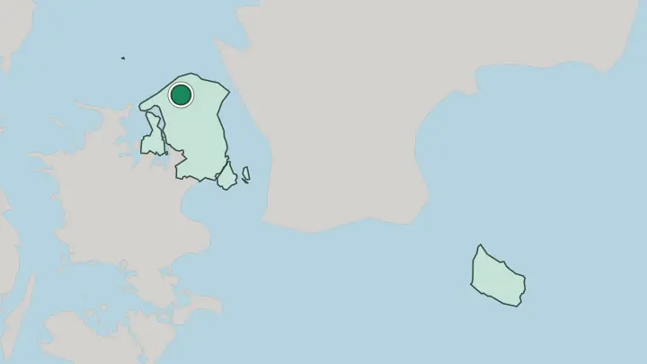 Map of Helsinge in Denmark