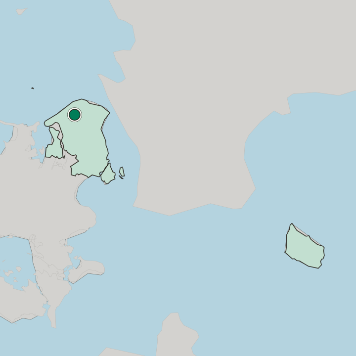 Map showing Helsinge — In Region Hovedstaden