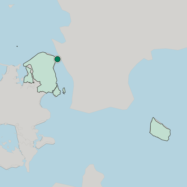Map showing Helsingør — In Region Hovedstaden