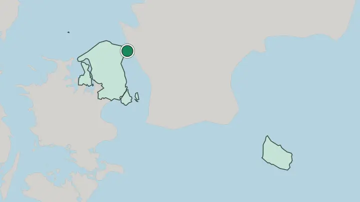 Map of Helsingør in Denmark