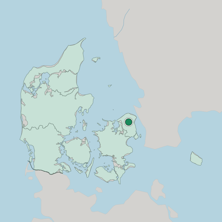 Map showing Hillerød — In Denmark