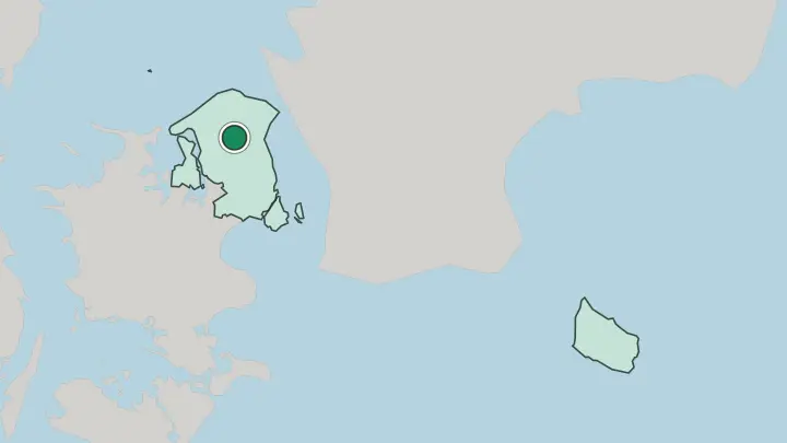 Map of Hillerød in Denmark