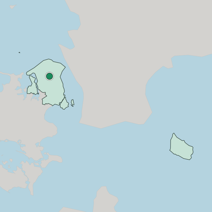 Map showing Hillerød — In Capital Region of Denmark