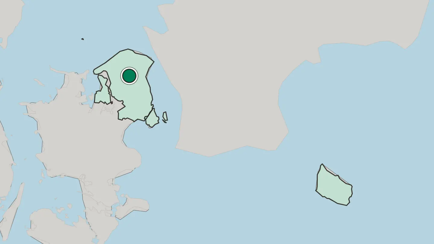 Map of Hillerød in Denmark