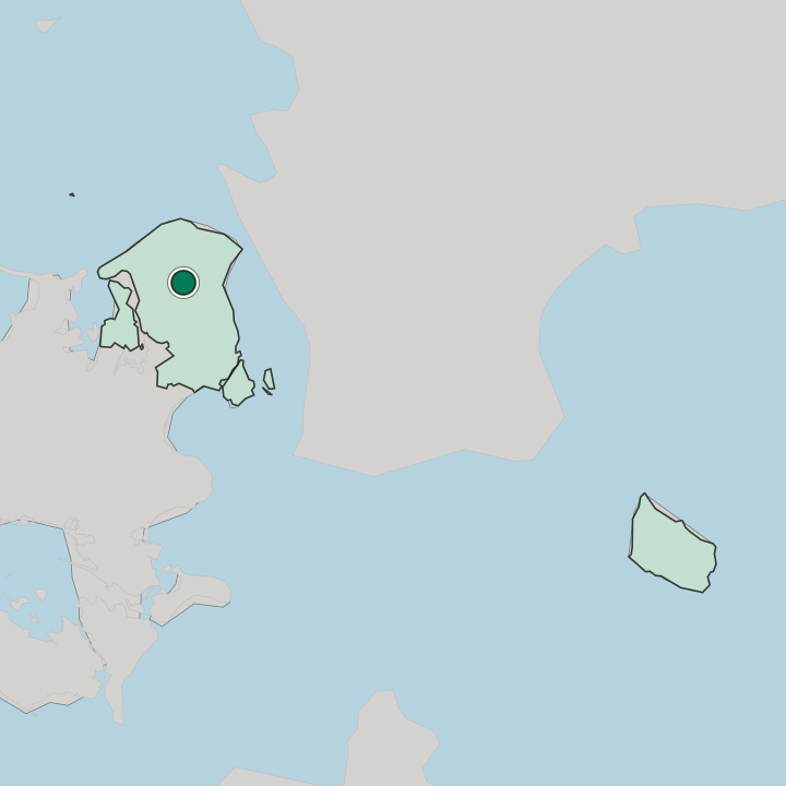 Map showing Hillerød — In Region Hovedstaden