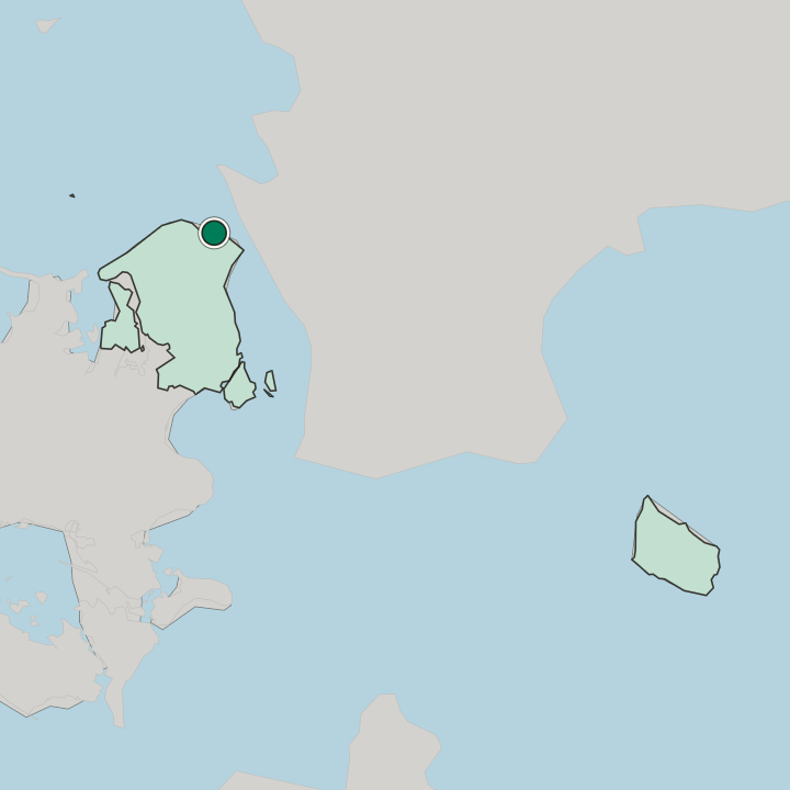 Map showing Hornbæk — In Region Hovedstaden