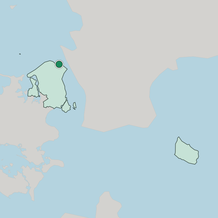 Map showing Hornbæk — In Capital Region of Denmark