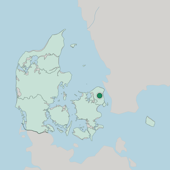 Map showing Lillerød — In Denmark