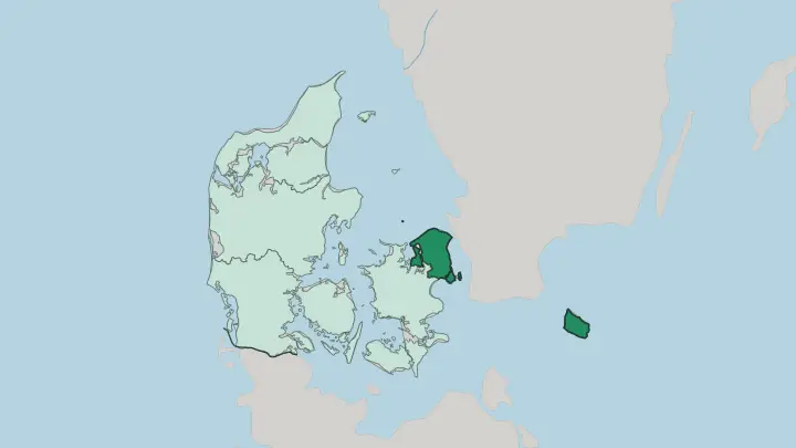 Map of Capital Region of Denmark in Denmark