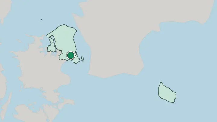Map of Rødovre in Denmark