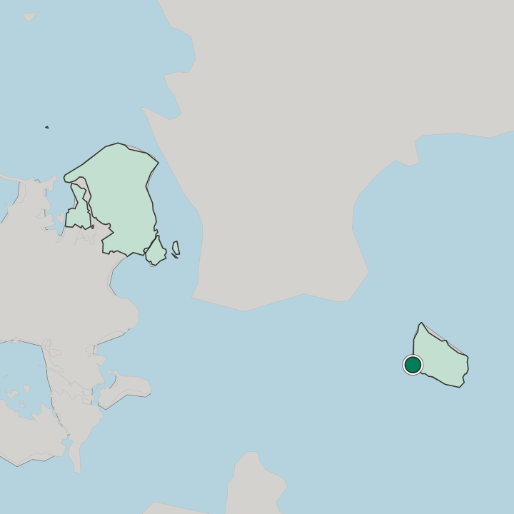 Map showing Rønne — In Region Hovedstaden