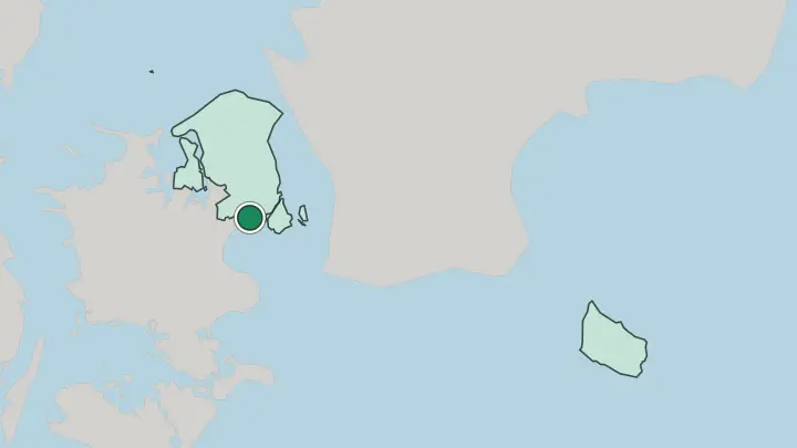 Map of Vallensbæk in Denmark