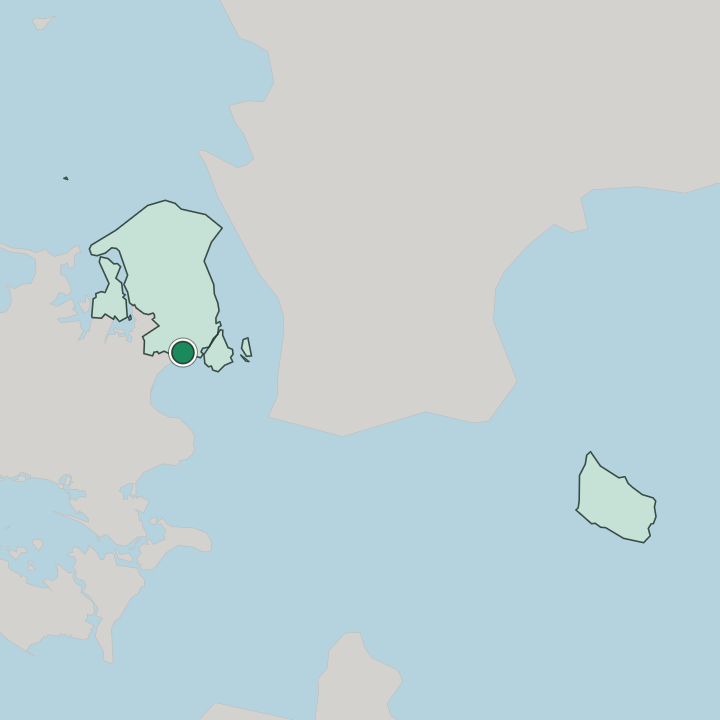 Map showing Vallensbæk — In Capital Region of Denmark