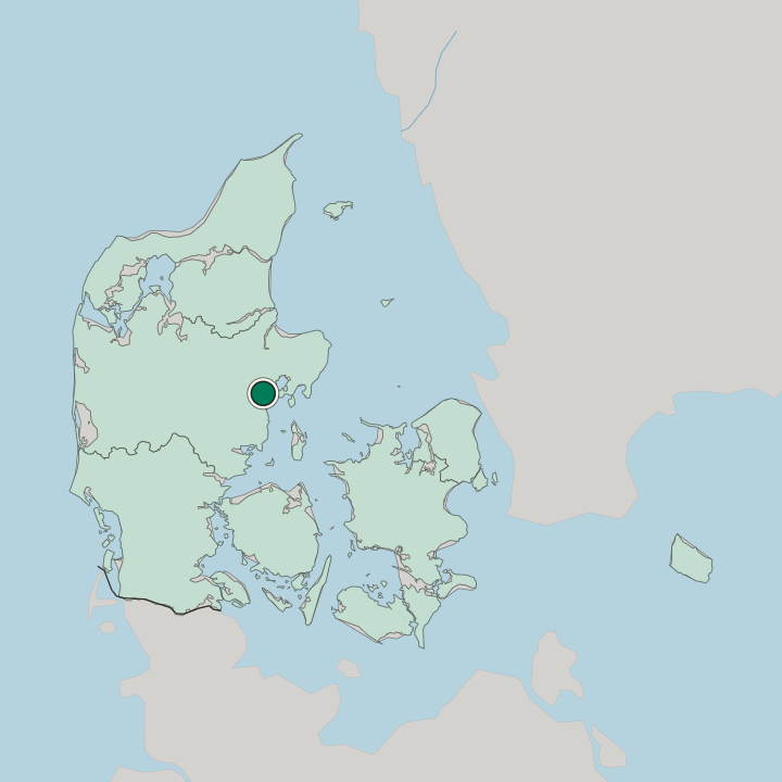 Map showing Århus — In Denmark