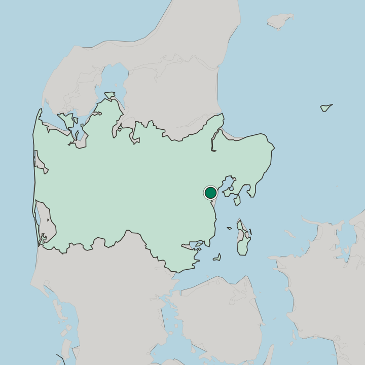 Map showing Århus — In Region Midtjylland