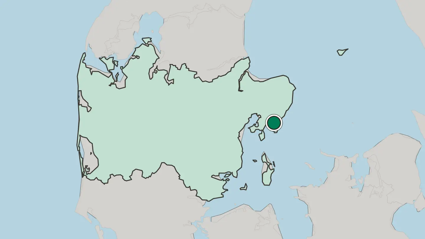 Map of Ebeltoft in Denmark