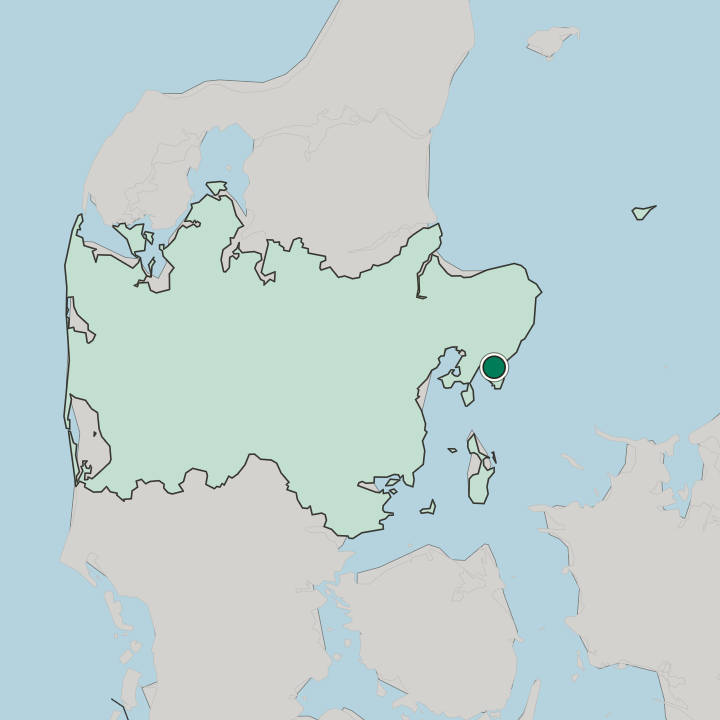 Map showing Ebeltoft — In Region Midtjylland