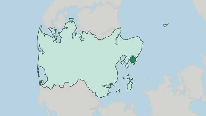 Map of Ebeltoft in Denmark