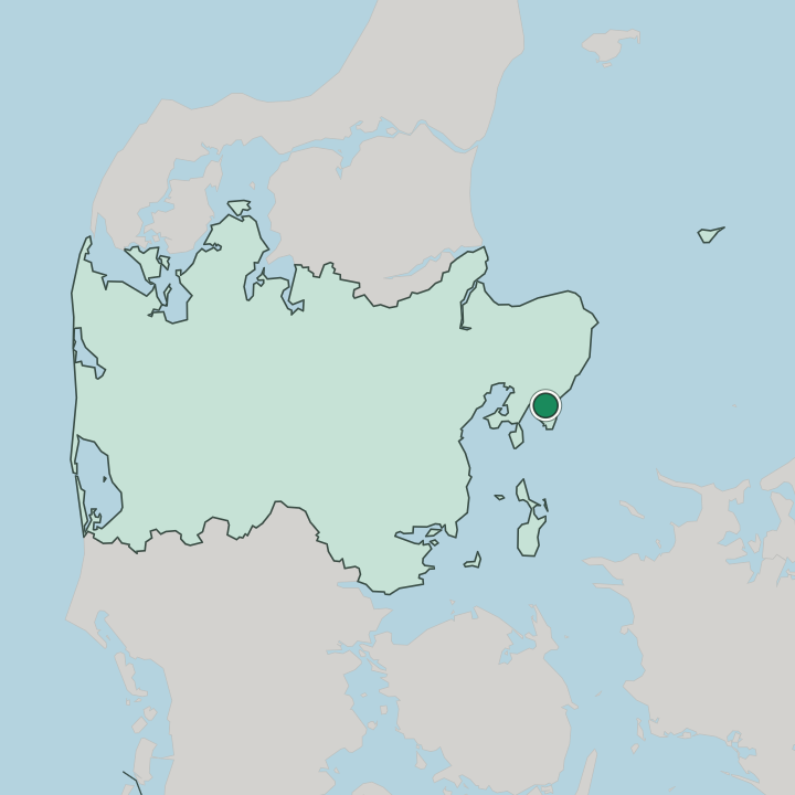 Map showing Ebeltoft — In Central Denmark