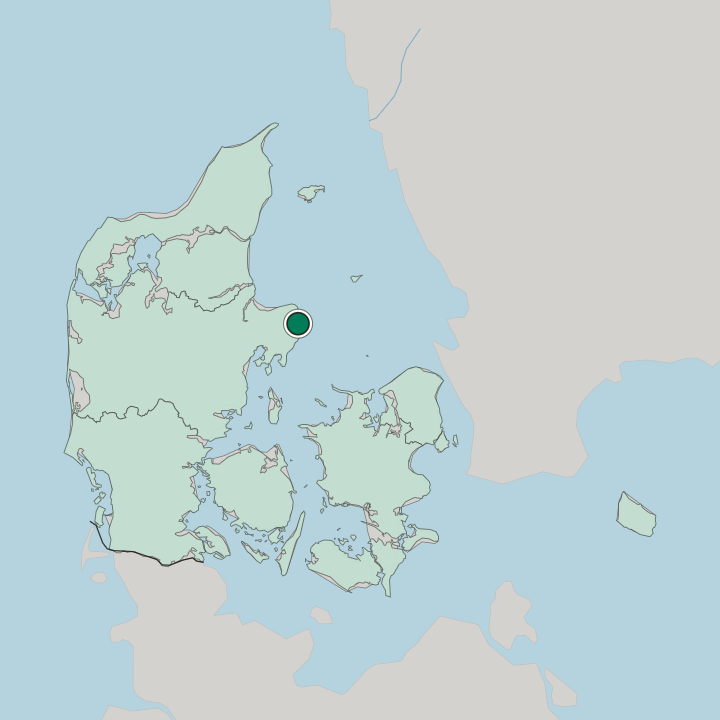 Map showing Grenaa — In Denmark