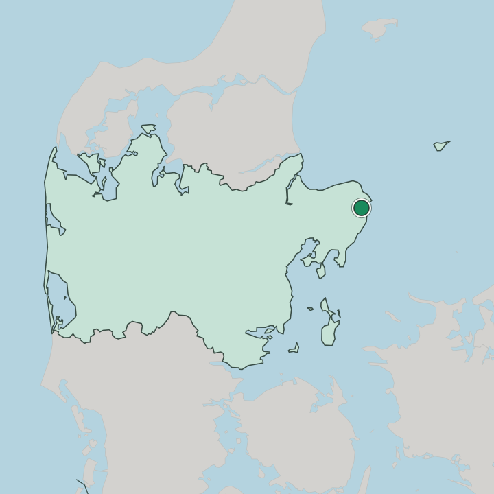 Map showing Grenaa — In Central Denmark