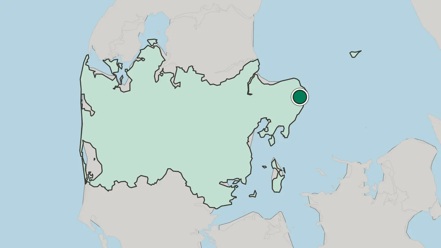 Map of Grenaa in Denmark