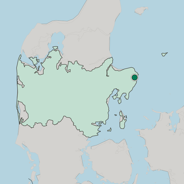 Map showing Grenaa — In Region Midtjylland
