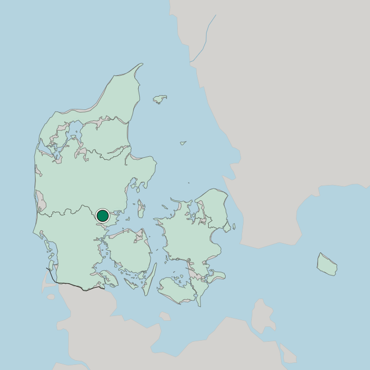 Map showing Hedensted — In Denmark