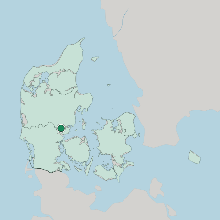 Map showing Hedensted — In Denmark