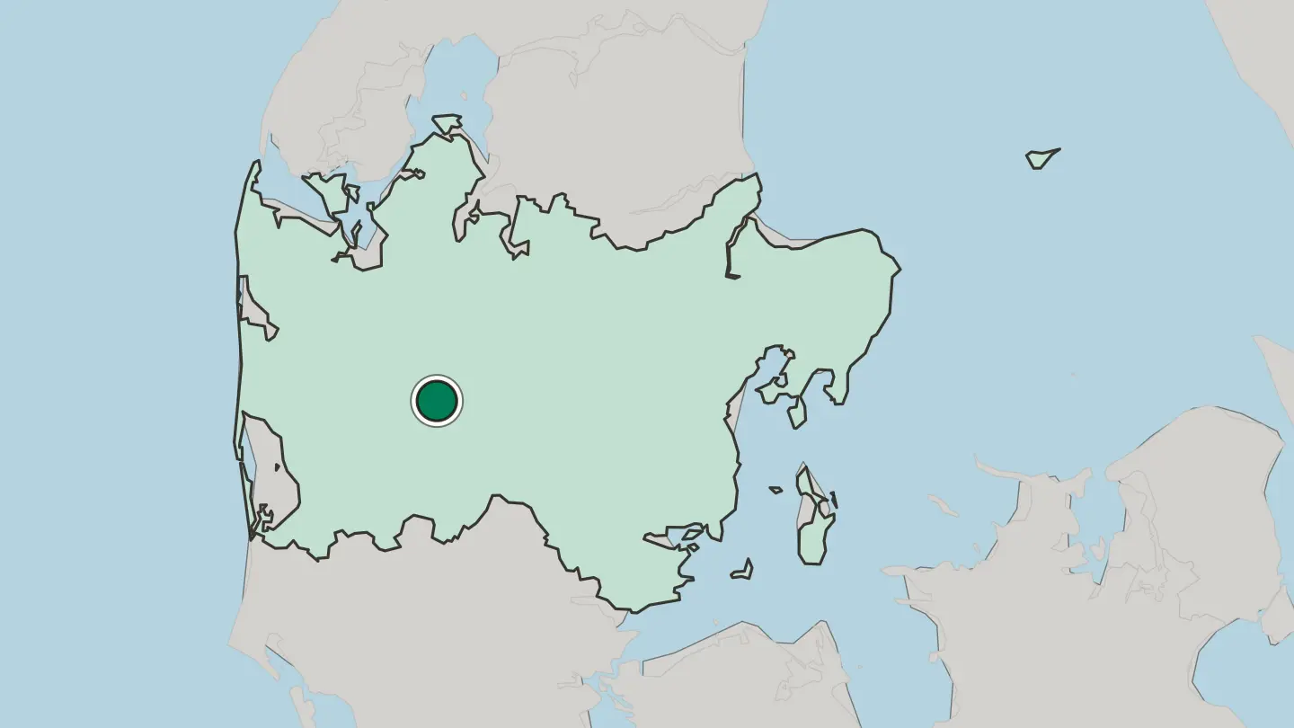 Map of Herning in Denmark