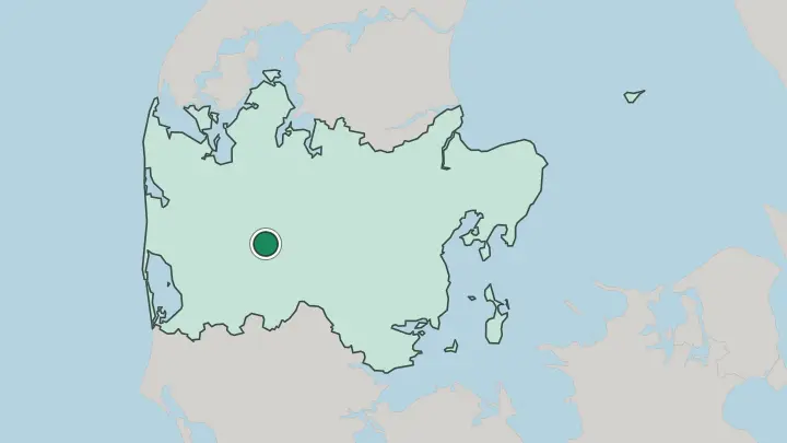 Map of Herning in Denmark
