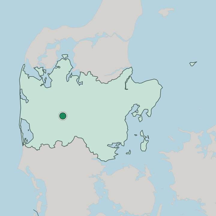 Map showing Herning — In Central Denmark
