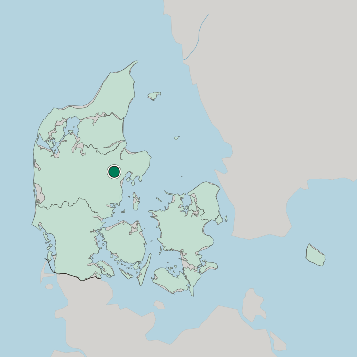 Map showing Hinnerup — In Denmark