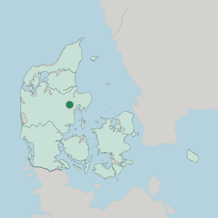 Map showing Hinnerup — In Denmark