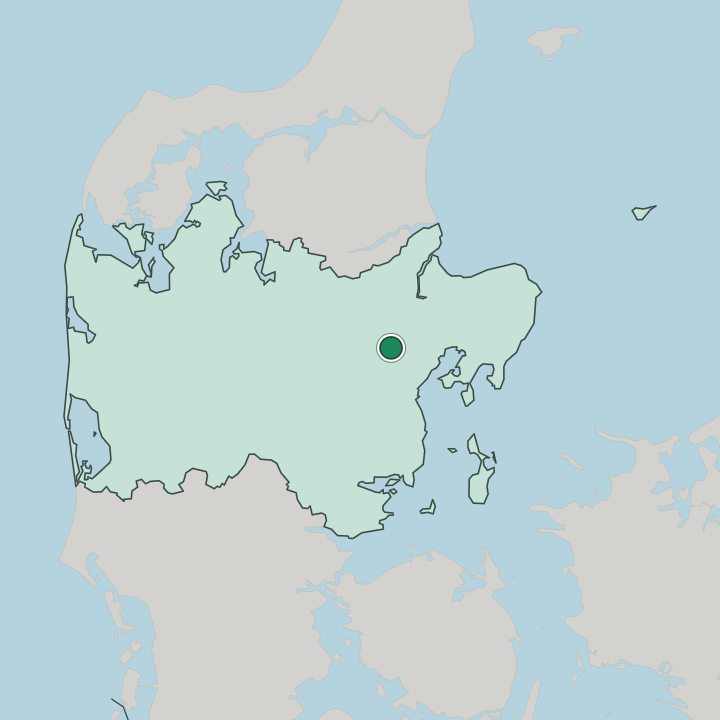 Map showing Hinnerup — In Central Denmark