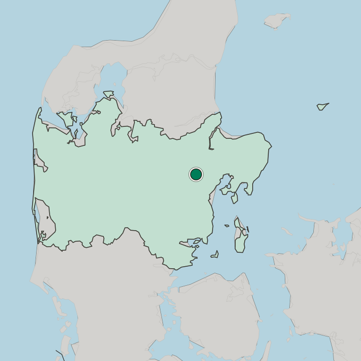 Map showing Hinnerup — In Region Midtjylland